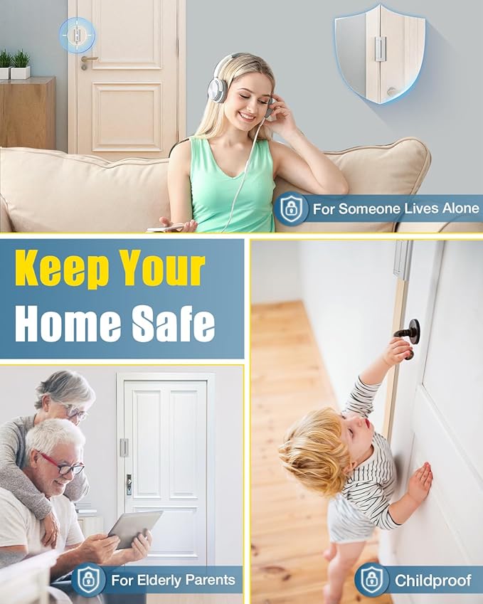Home Security Door Reinforcement Lock - Child Proof Door Locks for Kids Safety Withstand 800lbs Metal Front Door Child Safety Lock Add High Security Door Latch Lock to Guard Home for Inside Swing Door