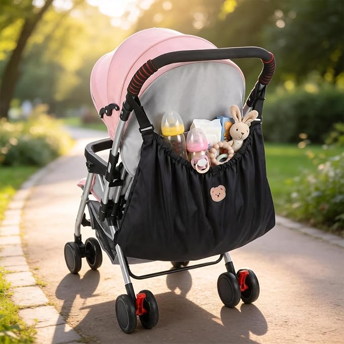 Large Capacity Stroller Organizer Bag, Universal Stroller Organizer, Adjustable Strollers Diaper Bag, for Storing Baby Formula, Bottles, and Other daily Necessities.