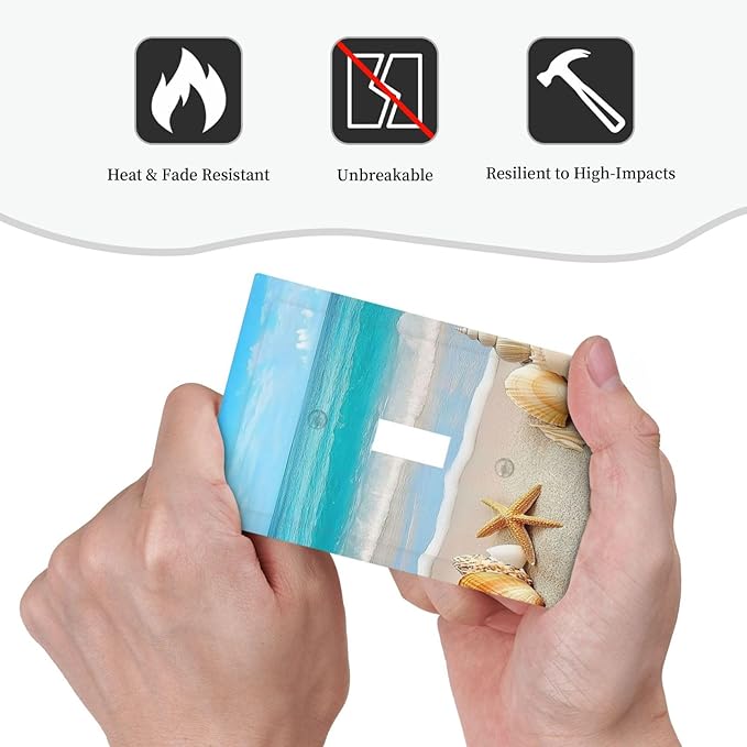 Decorative Light Switch Cover Seashells Beach Starfish Scallop 1 Gang Single Toggle Device Electrical Faceplate Switchplates Decorator Outlet Wall Plate For Bathroom Home Decor