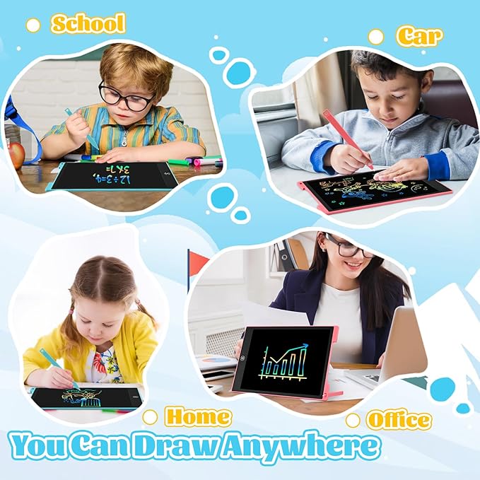 EooCoo Toys for Ages 3-8, 12 Inch LCD Writing Tablet 2 Pack, Todder Kids Easter Gifts, Electronic Drawing Board, Kids Drawing Pad, Birthday Gifts for Boys & Girls, Kids Travel Essential - 12 Inch
