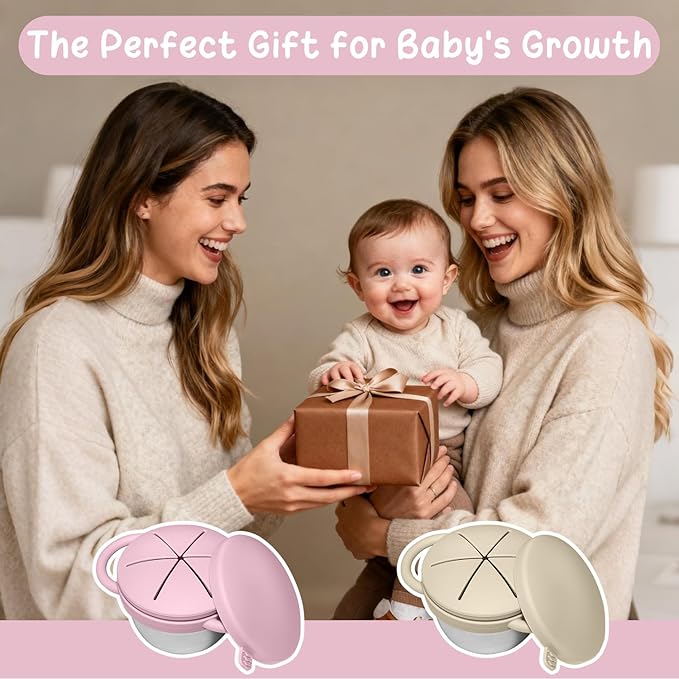 2 Pack Baby Stainless Steel Snack Containers for Kids with Spill Proof Food Grade Silicone Lids & Handles 9 OZ Baby Snack Cups No Spill Toddler Snack Box for Mess-Free Snacking