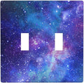 Space Galaxy Double Light Switch Cover Plates Decorative 2 Gang Wall Plate Double Toggle Lightswitch Cover