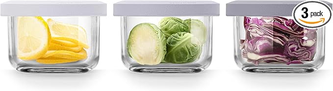 Comotomo 'Smart Vent' Baby Food Container, Gray, Set of 3