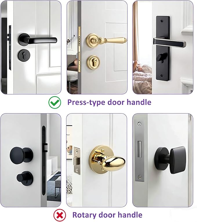 Door Handle Baby Proof, 2 Pack Door Locks for Kids Safety No Drilling, Strong 3M Adhesive Door Lever Lock Child Proof Cabinet Simple Install and No Tools Needed, White