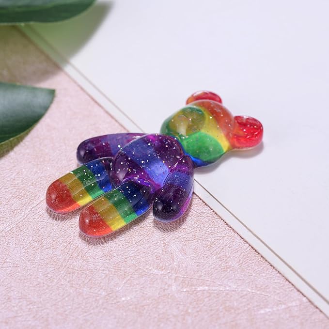 Aesnefe Pocket Bear Hug, Anxiety Relief Gifts for Men Women, Mental Health Positivity Gift for Anxious Friend, Autism Fidget Gift, Thoughtful Gifts for School Anxiety, Rainbow