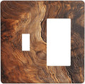 Natural Wood Grain Texture Old Tree Trunk Print Outlet Covers 1 Toggle 1 Rocker Combination Decorative Wall Plate Electrical Switch Plates Light Switch Cover Plate for Farmhouse Home Decor
