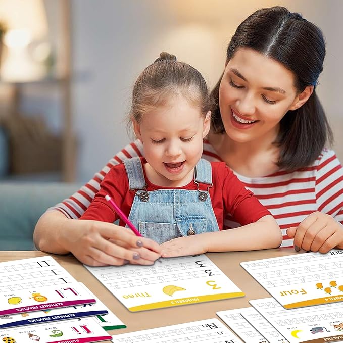 Alphabet & Number Practice Dry Erase Boards A-Z Letters & Numbers 1-10 | Perfect for Preschool, Homeschool & Kindergarten Double-Sided 18 Sheets, 36 Pages 11x8.5 Educational Tool