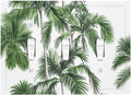 Decorative Switch Plates Palm Trees Tropical Green Plant Palm Leaf 3 Gang Wall Plate Triple Toggle Light Switch Cover Faceplate Electrical Wall Panels For Bed Room Bathroom Decor