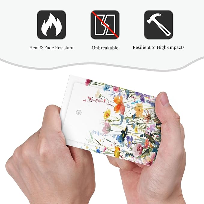 Watercolor Wildflowers Colorful Floral Plant Light Switch Cover Plate 1 Gang No Device Blank Electrical Wall Plates Faceplate Decorative Switch Plate Covers for Bedroom Living Room Decor