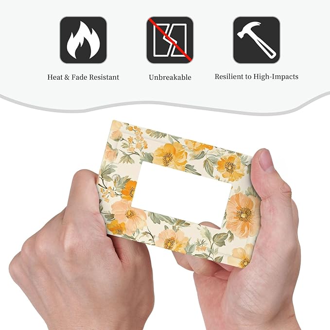 Decorative Outlet Covers Vintage Floral Pastel Flower Pattern 1 Gang Single Rocker Light Switch Cover Plate GFCI Wall Plates Electrical Switch Plate Cover for Bedroom Cabin Decor