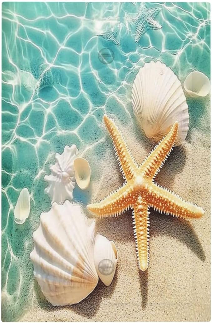 Light Switch Cover Plate Sea Shells And Star Fish In Ocean Beach 1 Gang No Device Blank Electrical Wall Plates Faceplate Decorative Switch Plate For Bathroom Home Decor