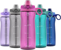 Pogo 18oz Plastic Water Bottle with Straw Lid with Carry Handle, Reusable, BPA Free, Dishwasher Safe, Perfect for Travel, School, Outdoors, and Gym