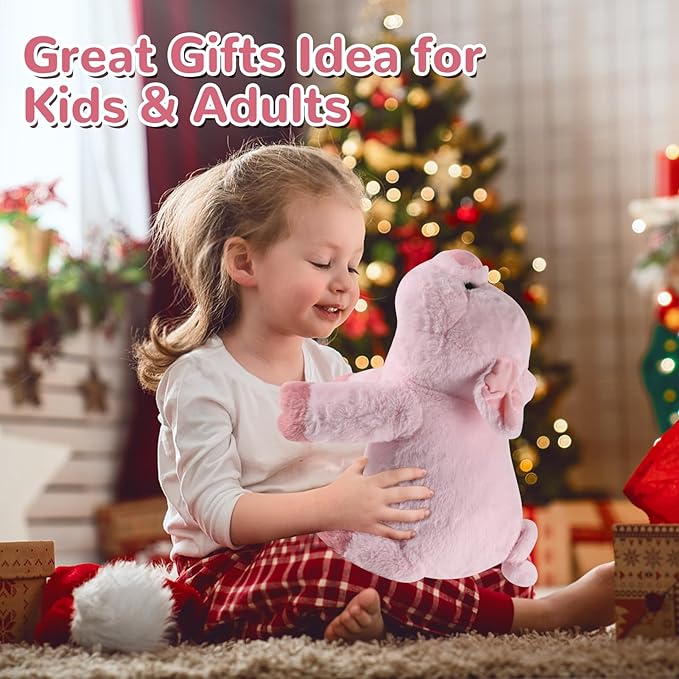 gnomantic Pig Weighted Stuffed Animals - 22 Inch 4.5 Pounds Weighted Plushies Pig - Big Plush Stuffed Animals Pillow - Cute Plush Toys Gifts for Kids & Adults