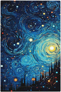 Light Switch Cover Plate Abstract Starry Night Style 1 Gang No Device Blank Wall Plate Decorative Switch Plate Covers Electrical Outlet Cover for Home living Room Decor