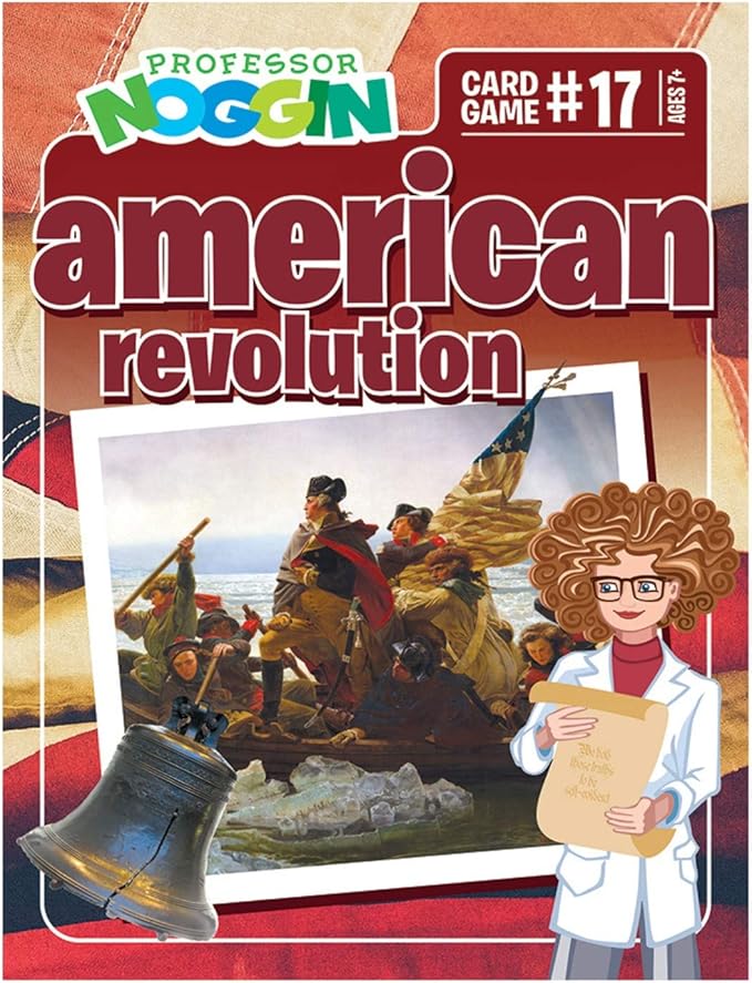 Outset Media Professor Noggin's American Revolution Trivia Card Game - an Educational Based Card Game for Kids - Trivia, True or False, and Multiple Choice - Ages 7+ - Contains 30 Cards