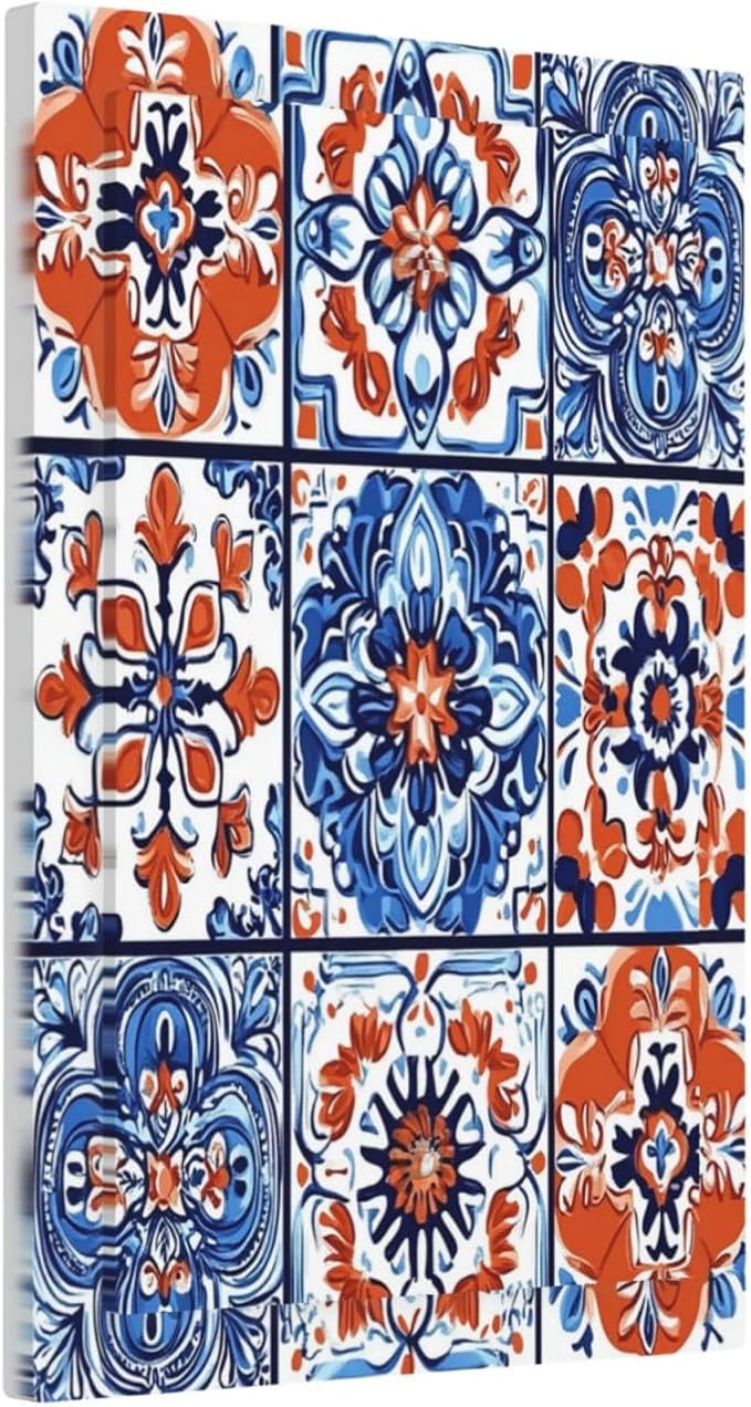 Light Switch Cover Plate Colorful Talavera Mexican Tile 1 Gang No Device Blank Electrical Wall Plates Faceplate Decorative Switch Plate For Bathroom Kitchen Decor
