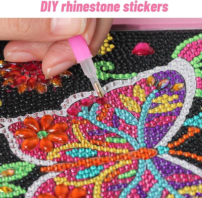 ZUYUSUT Sparkly Butterfly Diamond Art Painting Kits with Wooden Frame Arts and Crafts Art Mosaic Gem