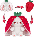 MIAODAM Strawberry Bunny Plush Toy-Soft Huggable Stuffed Animal for Kids & Collectors, Birthday Present & Nursery Decor 13.7inch
