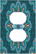 Outlet Covers Boho Hippie Colorful Mandala 1 Gang Duplex Light Switch Cover Plate Decorative Wall Plates Electrical Switchplate Receptacle Cover for Bathroom Home Decor