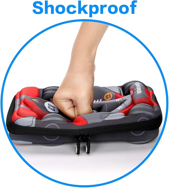 rockpapa Large-Capacity Race Car Pencil Case, Pencil Box, Storage Box for School Students Boys Teens Kids Toddlers Grey Red