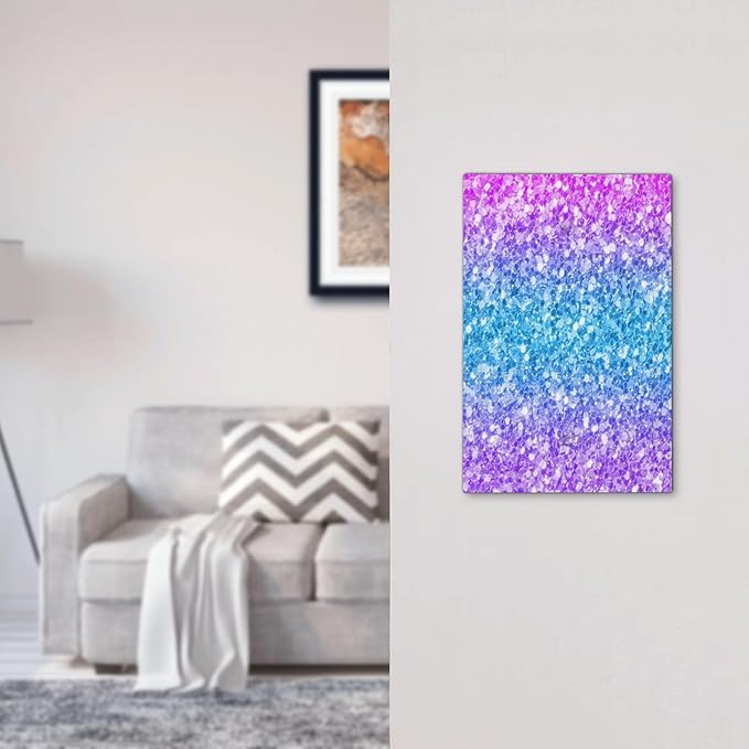 Light Switch Cover Plate Fantasy Colorful Glitter Blue Purple Gradient 1 Gang Blank No Device Decorative Outlet Covers Electrical Wall Plate Switchplate for Kids Room Home Decor