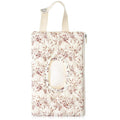 1 Pcs Quilted Diaper and Wipes Pouch Portable Hanging Floral Wet Wipe Bag Diaper Bag Reusable Wipes Pouch for for Stroller Car Travel Infant Diapering Organizer (Beige Floral)