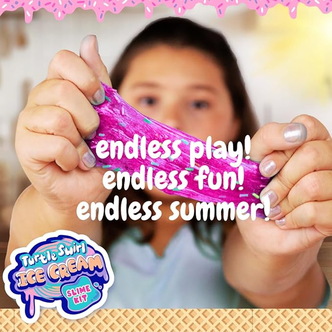Aqua Endless Summer Turtle Swirl Ice Cream DIY Slime Kit – Sweet, Colorful, and Imaginative Sensory Play