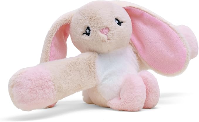HUGIMALS Hug Babies Cute Mini Plush Stuffed Animal Bracelet for Kids | Soft & Cuddly Portable Comfort Adorable On-The-Go Companion for Travel School & Adventures Ages 2+ (Iggy the Bunny)