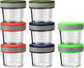 Sursip Glass Baby Food Storage Containers, 4 oz Small Mason Jars with Lids, Airtight for Baby Puree Containers, Juice, Milk, Yogurt, Overnight Oats, Mini Toddler Snack Cups - 8 Pack