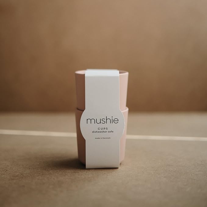 mushie Dinnerware Cups For Kids | Made in Denmark, Set of 2 (Blush)