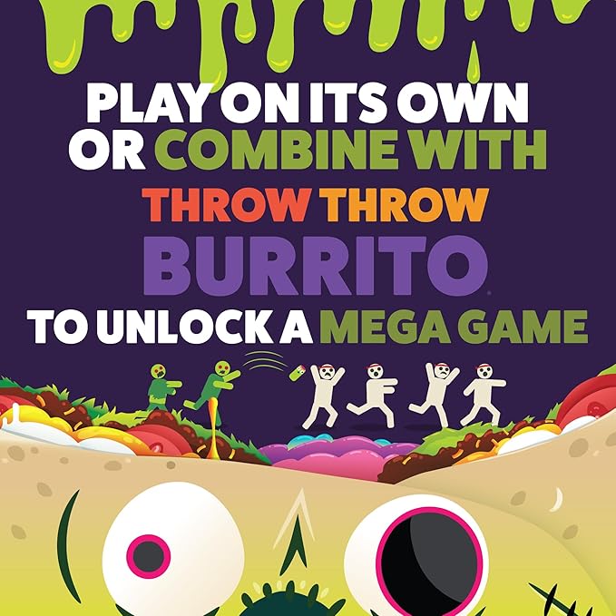 Exploding Kittens Zombie Burrito 3-6 Players - Ages 7+ - 15 Minutes to Play - Dodgeball Zombie Card Game - Party Game, Family Game Night, Kid and Adult Card Game
