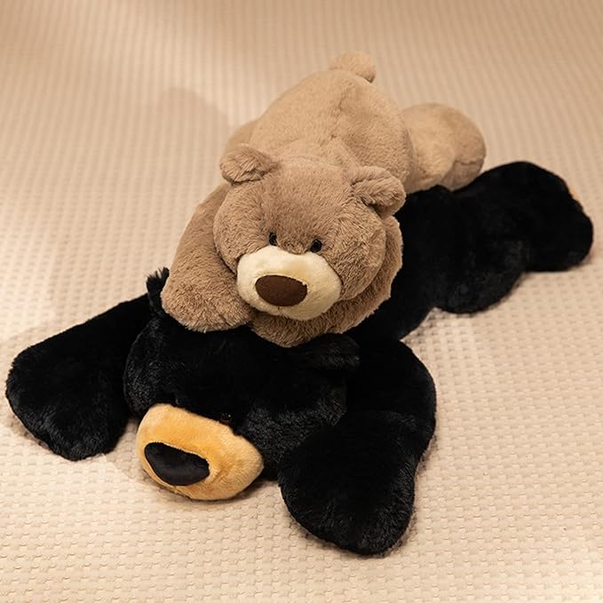 Doireum Weighted Stuffed Animal, 6.2 lbs Black Bear Plush Toy & Throw Pillow Gift for Boys & Girls, 29.5 inch