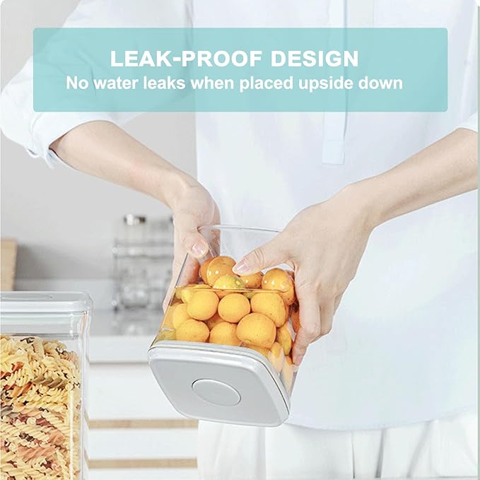 Airtight Food Storage Container Pop Containers With Lids, Bpa Free for Spaghetti Cereal Flour Rice Kitchen Organizer (rectangle 2050ml / 2.05qt)