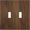 Decorative Switch Plate Covers Dark Brown Wood Grain 2 Gang Double Toggle Light Switch Cover Plate Electrical Wall Plate Outlet Cover Outlet Light Switch Cover for Farmhouse Cabin Decor