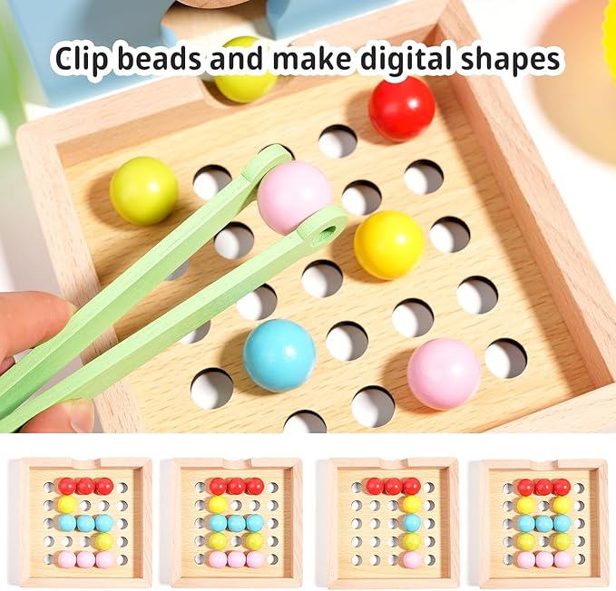 QimuMku 9.6" Wooden Gumball Machine Counting Montessori Toys for 3 4 5 Years Old Boys Girls, Toddler Preschool Learning Activities Toy for Kids Ages 4-8, Birthday Gifts Sensory Toys