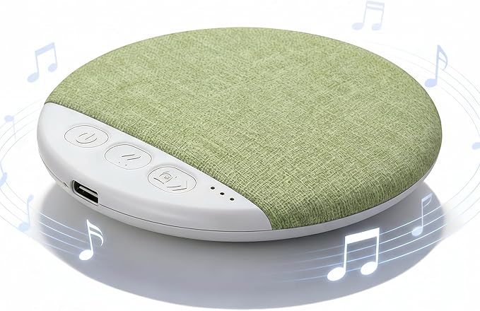 Ultra-Thin Bluetooth Pillow Speaker,Mini Portable Under Pillow Speaker with White Noise Timer Wireless Sleep Aid,Bone Conduction Sound Design for Side Sleepers,Private Stereo Sound for Adult&Kid,Green