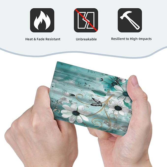 Decorative Switch Plate Covers Turquoise Flowers and Butterflies Rustic Teal White Floral 1 Gang No Device Light Switch Cover Plate Blank Wall Plate Cover Switchplate Electrical Faceplate