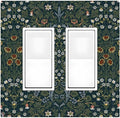 Decorative Outlet Covers Colorful Floral Boho Flower Plant Leaf 2 Gang Double Gfci Rocker Electrical Wall Panels Light Switch Cover Plate For Bed Room Living Room Decor