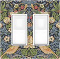 Decorative Outlet Covers Morris Strawberry Thrush Birds Colorful Plants 2 Gang Double Gfci Rocker Electrical Wall Panels Light Switch Cover Plate For Bed Room Living Room Decor