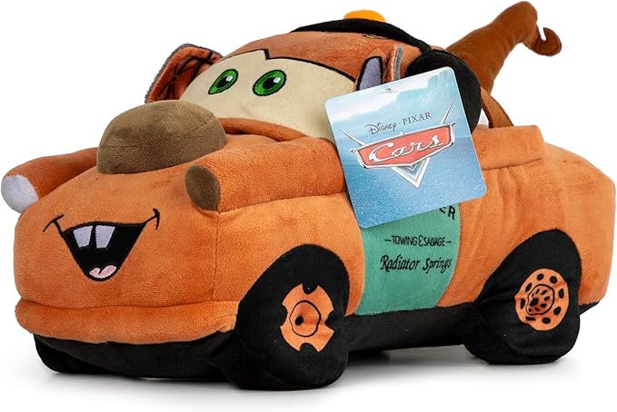 Disney Pixar Cars Tow Mater Plush Pillow Buddy - Super Soft Character Throw Cushion for Kids Playroom & Bedding - Polyester Microfiber, 14 Inches