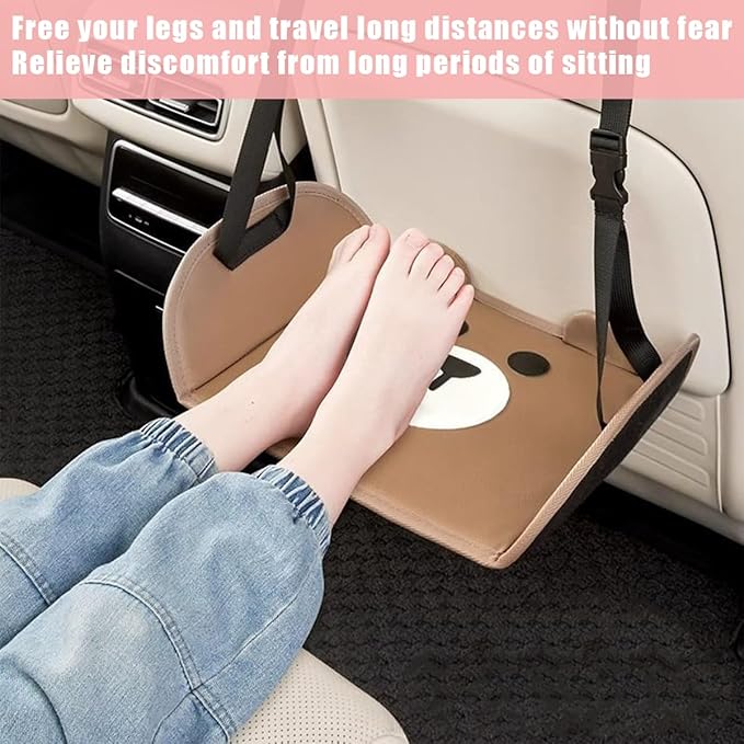 Zpana Car Foot Hammock, Adjustable Vehicle Headrest Seatback Travel Essentials for Foot Rest, Portable No Collapse Thickened Automotive Feet Relax Hammock, Universal for SUV RV Truck (Style B)