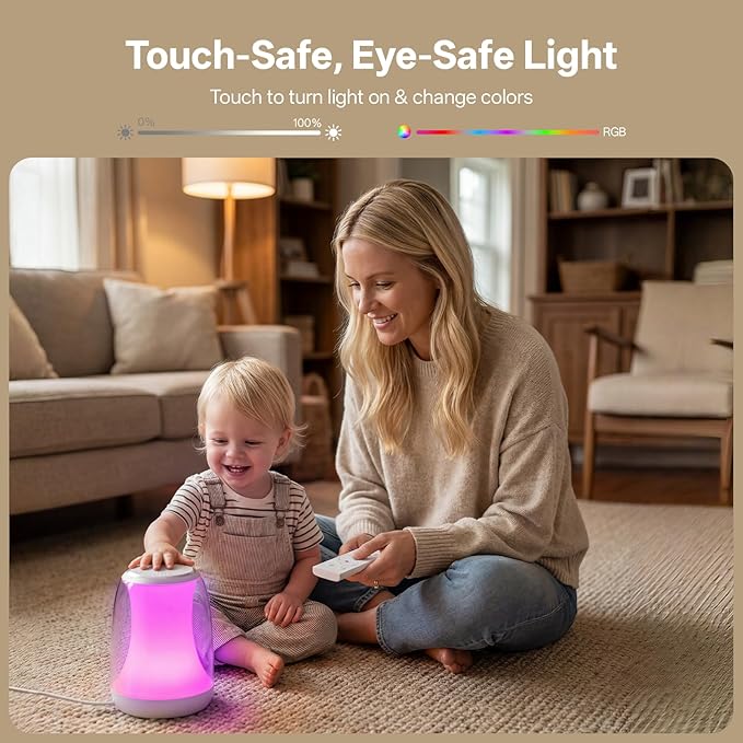 Hotmoon Sound Machine for Sleep Night Light, Lullight White Noise Sound Machine Baby Remote/Touch Control,27 Soothing Sounds Timer Sleep Machine Trainer for Adults Kids Nursery Lullaby Bedroom