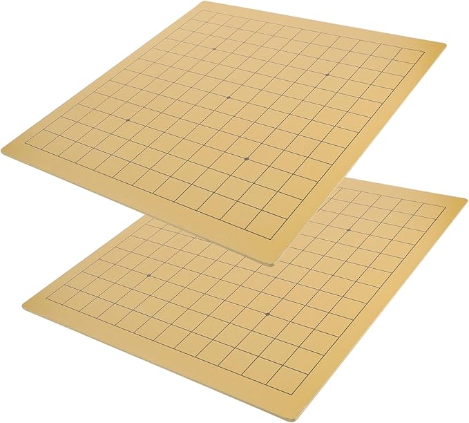 KICHOUSE 2Pcs Portable Wooden Go Chess Board Double Sided Educational Chessboard Lightweight Folding Design for Easy Travel Craftsmanship for Endless Fun