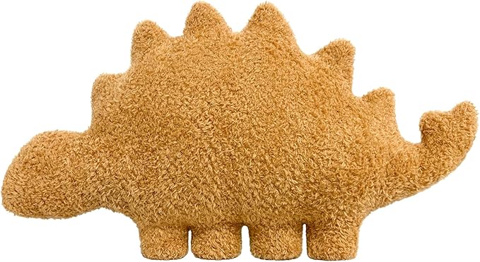 Andywoo Dino Chicken Plush Nuggets Pillow for Funny Birthday Gifts, Cute Funny Stuffed Animals Toy for Boy and Girl, Dinosaur Gifts for Kids Teens and Adults (Kentrosaurus, Small)
