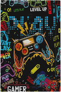 Gamer Video Game Themed Cool Controller Print Light Switch Cover Plate 1 Gang No Device Blank Electrical Wall Plates Faceplate Decorative Switch Plate Covers for Kids Room Office Decor