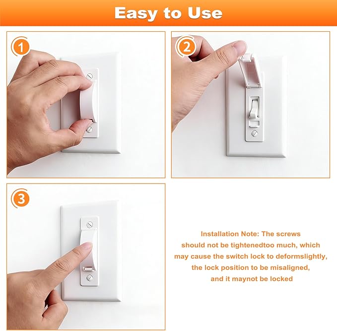 Light Switch Guard, 2 Pack Light Switch Lock, Light Switch Cover Guard, Child Proof Light switch cover, Prevent Children and Adults from Accidentally Turning Your Lights on or off (White)