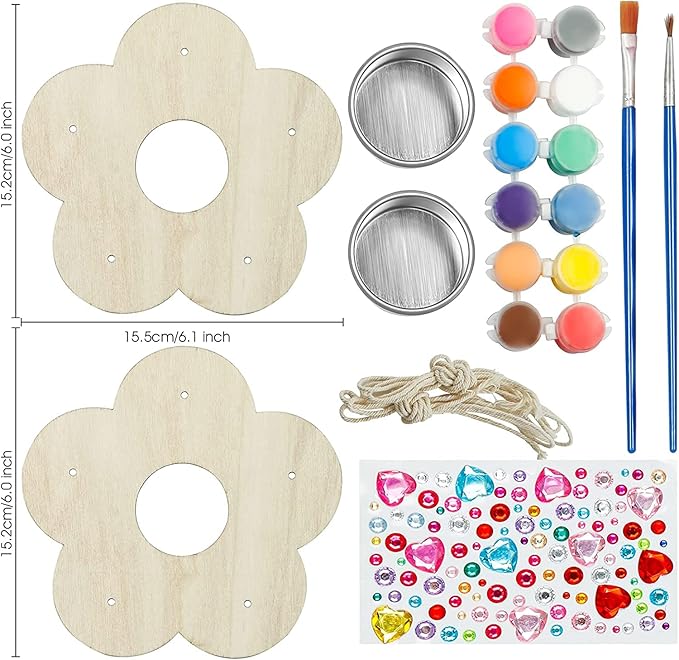 Gooidea Kids Arts and Crafts Bird Feeders for Outside, 2-Pack DIY Wooden Paint Kits Spring Outdoor Toys Holiday Crafts for Boys & Girls Age 3-5 4-8 8-12