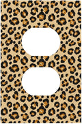 Classic Leopard Print Duplex Wall Plate - 1-Gang Standard US Size Retro 90s Wild Safari Outlet Covers, Bold Leopard Spots for Bedroom or Vanity