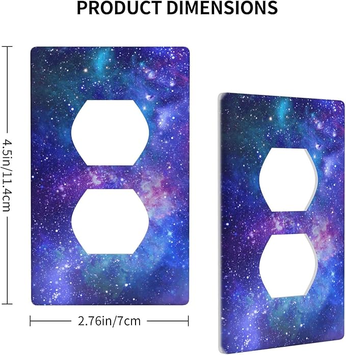 Space Galaxy Outlet Covers Decorative Electrical Outlets Duplex Outlet 1-Gang Wall Plate Receptacle Wall Outlet Cover