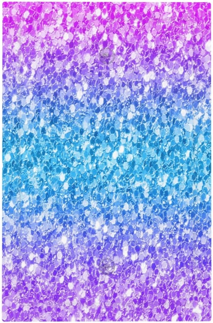 Light Switch Cover Plate Fantasy Colorful Glitter Blue Purple Gradient 1 Gang Blank No Device Decorative Outlet Covers Electrical Wall Plate Switchplate for Kids Room Home Decor